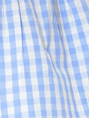 Gingham Peplum Top Summer Square Neck Sleeveless Plaid Blouse