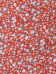 Midi Smocked Cap Short Sleeve Floral Fit and Flare Dress