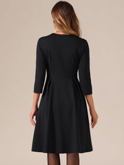 Retro Sweetheart Neck 1950s Retro Cocktail A-Line Dress