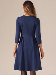 Retro Sweetheart Neck 1950s Retro Cocktail A-Line Dress
