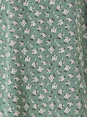 Square Neck Smocked Shirred Puff Sleeves Floral Midi Dress