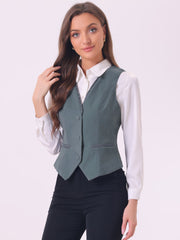 Retro Velvet Waistcoat V Neck Sleeveless Racerback Steampunk Vest