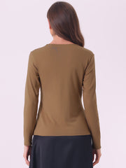 Women's Tie Front Knit Ruffled Long Sleeve Open Cardigan