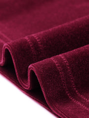 Velvet Wrap Tie Waist Long Sleeve Peplum Blouse