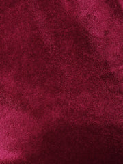 Velvet Wrap Tie Waist Long Sleeve Peplum Blouse