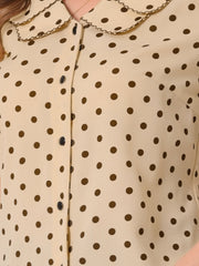 Polka Dot Peter Pan Collar Rockabilly Puff Short Sleeve Shirt