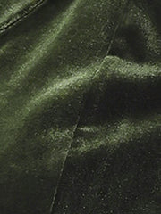 Notched Lapel Long Sleeve Office Business Button Velvet Blazer