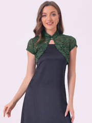 Lace Cardigan Stand Collar Short Elegant Shrug