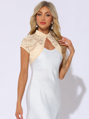 Lace Cardigan Stand Collar Short Elegant Shrug