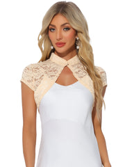 Lace Cardigan Stand Collar Short Elegant Shrug