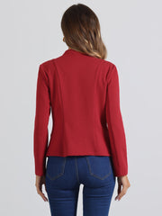 Open Front Blazers Casual Long Sleeve Buttons Office Suit Jacket