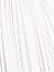 Collar V Neck Belted Dressy Casual Pleated Maxi Dress