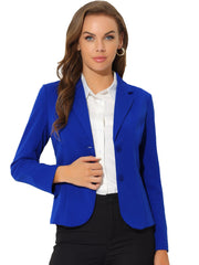 Notched Lapel Collar Stretch Work Office Workwear Jacket Blazer