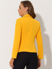 Notched Lapel Collar Stretch Work Office Workwear Jacket Blazer