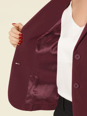 Notched Lapel Collar Stretch Work Office Workwear Jacket Blazer