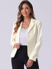 Solid Work Office Lapel Collar Stretch Jacket Suit Blazer