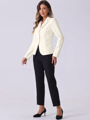Solid Work Office Lapel Collar Stretch Jacket Suit Blazer