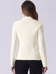 Solid Work Office Lapel Collar Stretch Jacket Suit Blazer
