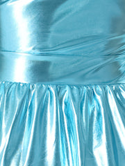 Spaghetti Straps Metallic A-Line Sleeveless Party Mini Dress