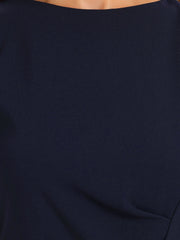 Ruched Puff Short Sleeve Work Sheath Midi Dress
