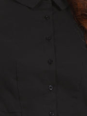 Sleeveless Collared Business Work Button Down Leotard Shirt Bodysuit