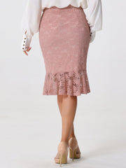 Women's Elegant Vintage Mermaid Fishtail Lace Skirt Stretch Office Bodycon Pencil Skirt