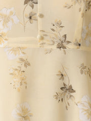 Floral V Neck Semi Sheer Layered Tiered Mini Dress