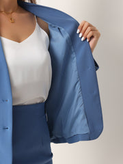 2pc Business Collarless Blazer and Pencil Skirt Suit Sets