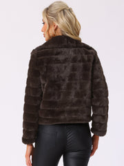Fluffy Collar Warm Winter Cropped Faux Fur Coat