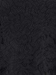 Lace Square Neck Long Sleeve Stertch Peplum Blouse