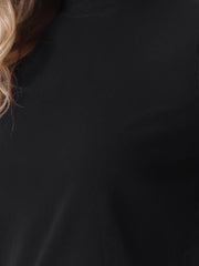 Mock Neck Solid Color Short Sleeves Casual T-shirts