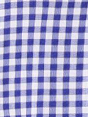 Plaid Puff Short Sleeve Gingham Peter Pan Collar Button Down Shirt
