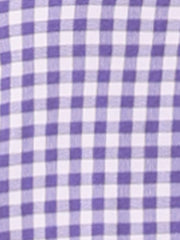 Plaid Puff Short Sleeve Gingham Peter Pan Collar Button Down Shirt