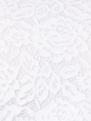 Floral Lace Mock Neck Puff Short Sleeve Blouse