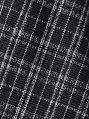 Tweed Plaid Sleeveless Pockets A-Line Pinafore Overall Dress
