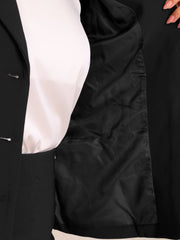 2 Pieces Collared Button Down Blazer & Pencil Midi Skirt Suit Set