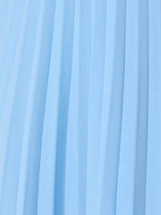 Sleeveless Pleated Crew Neck A-Line Midi Dress