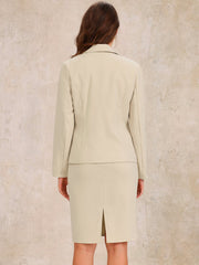 2 Pieces Sleeveless Midi Sheath Dress & Long Sleeve Blazer Set