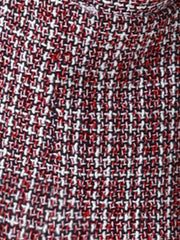 Tweed Plaid Long Sleeves Notched Lapel Open Front Blazer Jacket