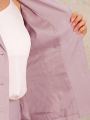 2 Pieces Collared Button Down Blazer & Pencil Midi Skirt Suit Set