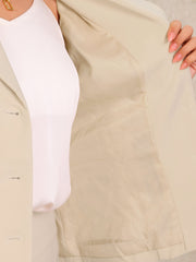 2 Pieces Collared Button Down Blazer & Pencil Midi Skirt Suit Set