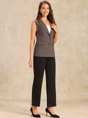 Sleeveless Business Casual Linen Work Office Vest