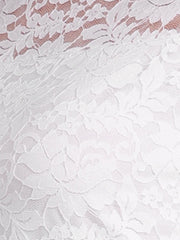 Floral Lace Sheer 3/4 Sleeve Boat Neck Blouse