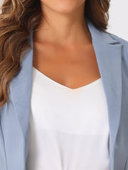 Business Casual Lapel Short Sleeve Open Front Cropped Blazer