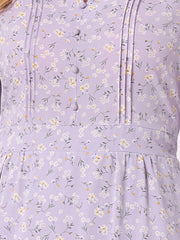 Floral Print Long Sleeve Spring Flowy Midi Boho Dress