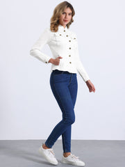 Casual Denim Classic Stand Collar Long Sleeve Jean Jacket