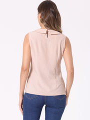 Peter Pan Collar Casual Sleeveless Jacquard Floral Tank Top