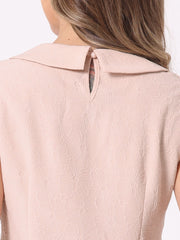 Peter Pan Collar Casual Sleeveless Jacquard Floral Tank Top