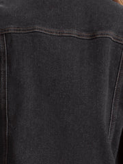 Casual Short Puff Sleeves Button-Down Jean Denim Jacket