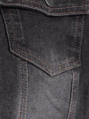 Casual Short Puff Sleeves Button-Down Jean Denim Jacket